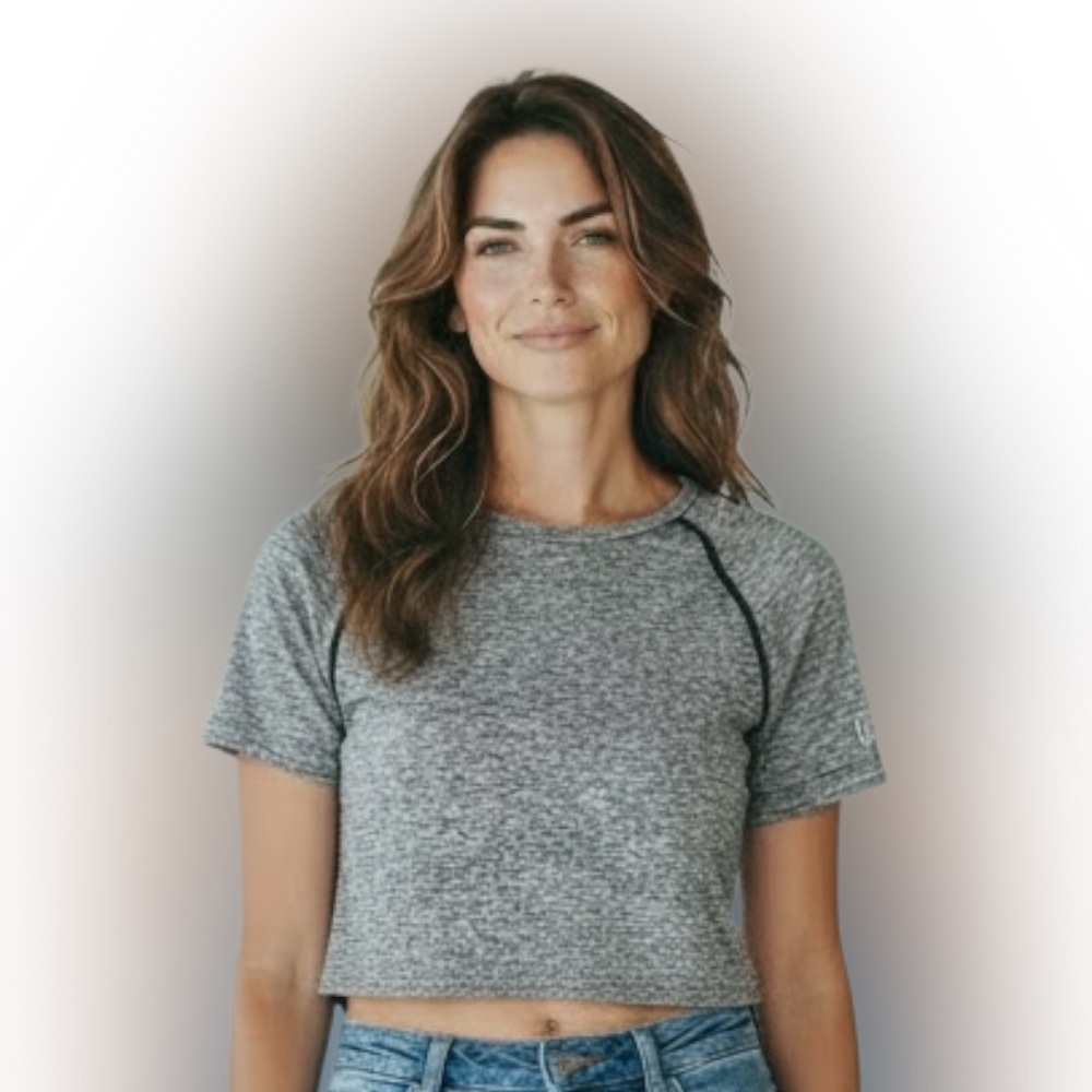 Victoria's Secret Gray Knit Fitted Crop Top
